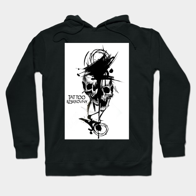 Two skulls Hoodie by BSKR